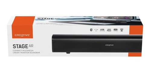 Imagen 4 de 7 de Barra De Sonido Creative Stage Air Bluetooth Portatil Aux Tv Negro