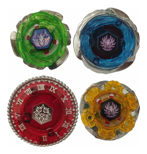 Imagem 2 de 4 de Bey Blade Burst Turbo - 4 Beyblades + 2 Lançadores + Arena