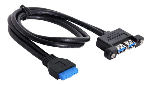 Cable Usb 3.0 Doble Puerto A Motherboard 20 Pines 50 Cm