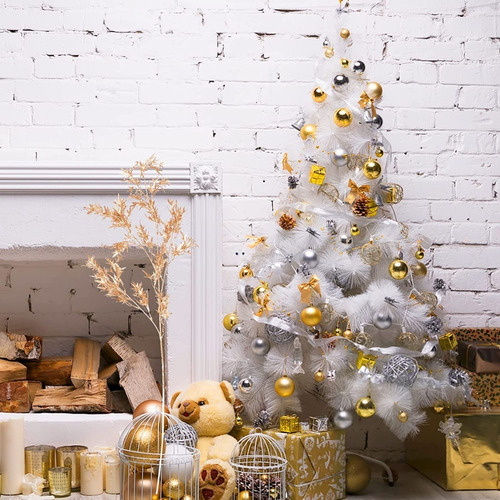 Árvore De Natal Pinheiro Branco De Luxo  170 Galhos | Parcelamento sem  juros