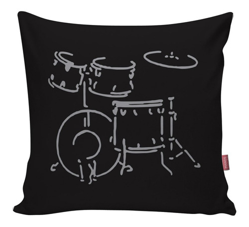  Almofada Decorativa Musica Bateria Som Enchimento 