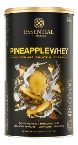 Whey Protein Pineapple Hidrolisado Isolado Essential 450g Sabor Abacaxi Com Água De Coco
