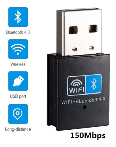 Imagen 1 de 2 de Adaptador Receptor 2 En 1 Bluetooth 4.0 Wifi 150mb
