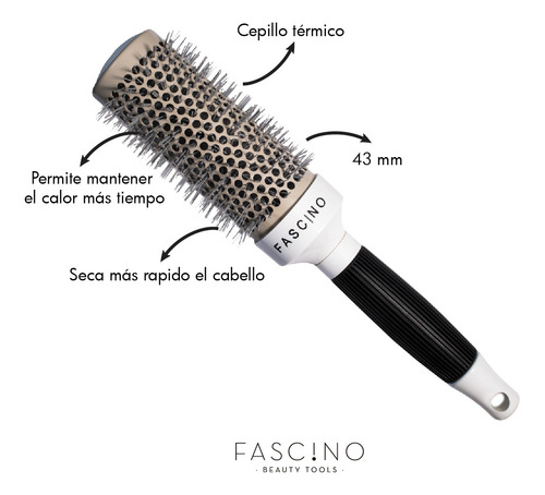 Cepillo Para Cabello Térmico Para Brushing 43 Mm Fascino