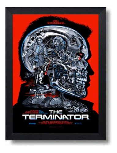 Cuadro The Terminator Pop Art Marco Con Vidrio 35x50