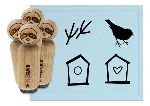 Birdhouse Bird Tracks Huella Goma Juego Sello Para Estampar