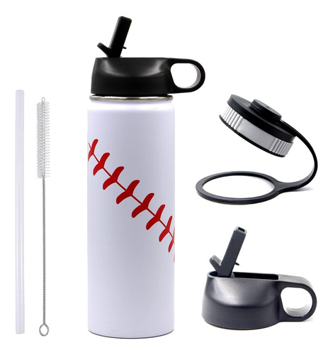 Botella De Agua De Béisbol De 22 Oz, Petaca Deportiva Con 2 