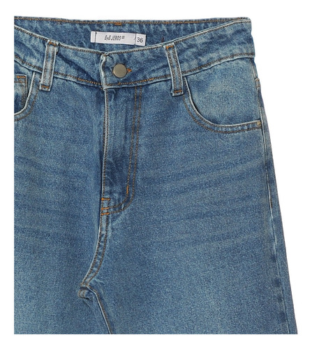 Jean Semi Oxford Mujer Rigido Tiro Alto Infoestilos