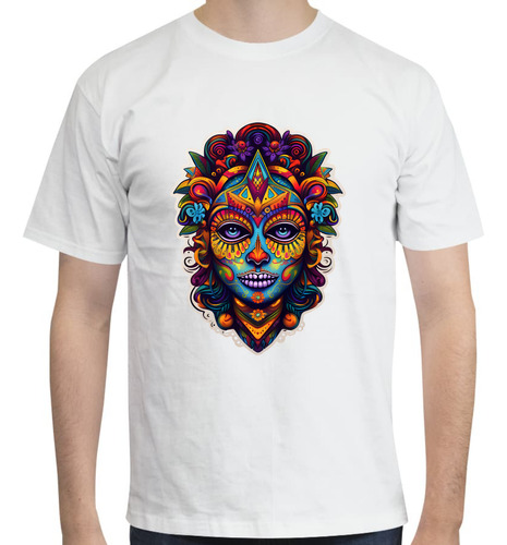 Playera Catrina Colorida Surrealista - Día De Muertos