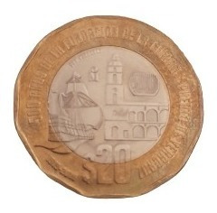 Moneda Conmemorativa 500 Años Fundación Puerto De Veracruz.