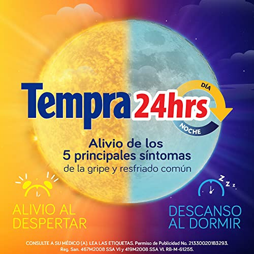 Tempra 24hrs, Para Gripa Y Resfriado, Caja Con 24 Tabletas