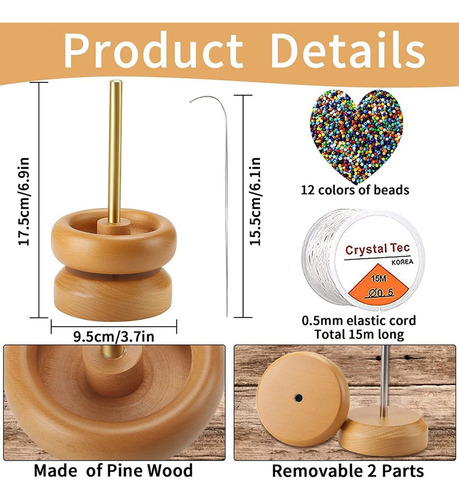 . Joyería Cuenco Giratorio De Cuentas De Madera