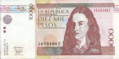 Colombia Billete 10000 Pesos 2 Agosto 2010