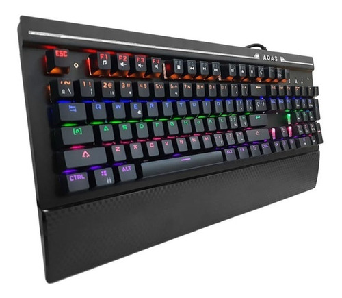 Teclado Mecánico Aoas Gamer Retroiluminado Led Luces Rgb