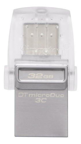 Memoria USB Kingston DataTraveler microDuo 3C DTDUO3C 32GB 3.1 Gen 1 plateado