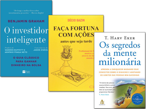 Investidor Inteligente+ Faça Fortuna Ações+ Mente Milionária