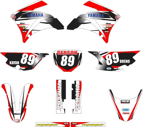 Kit Adesivo Lander Xtz 250 Tuning Trilha Mod Rally Moto Red