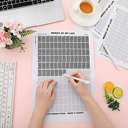 4 Piezas 4000 Motivational Life Weeks Calendar Weeks Of Life