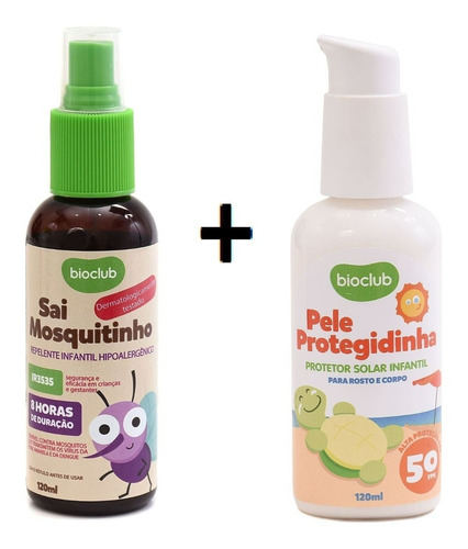 Kit Protetor Solar + Repelente Sai Mosquitinho Bioclub ®