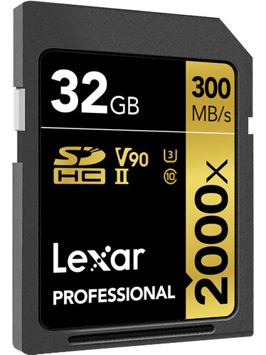 Tarjeta Lexar 32gb Sdxc 2000x Clase 10 U3 V90 Up To 300mb/s