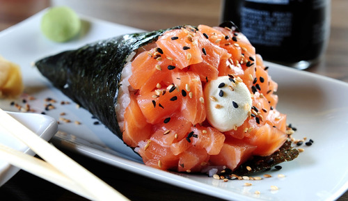 Adesivo De Parede Comida Japonesa Prato Parede Sushi Sashimi