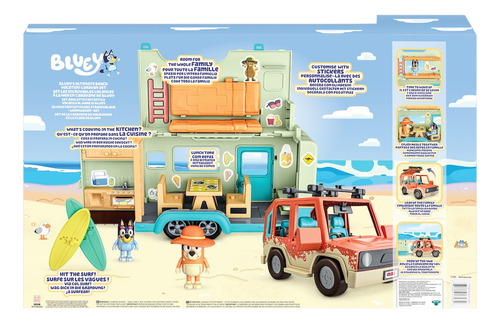 Bluey Caravana De Vacaciones En La Playa Set De Juego Bandai