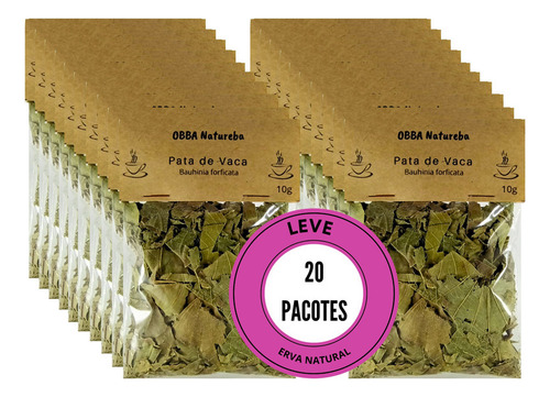 Kit 20 Pacotes Legítimo Chá Pata De Vaca | Erva 100% Pura