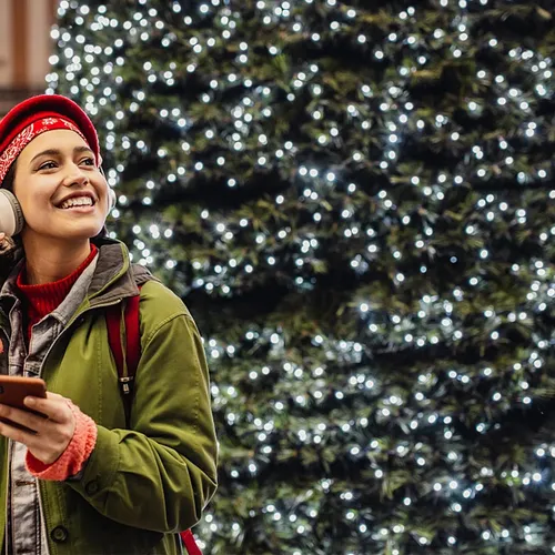 Extensión 100 Luces Led 7mtr Navidad Cable Verde Luz Blanco
