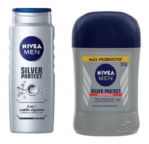 Combo Gel De Ducha + Desodorante Silver Protect Nivea