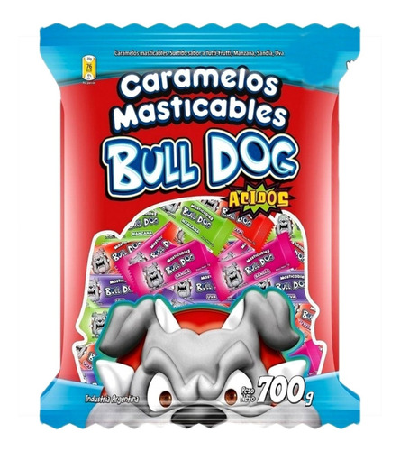 Caramelo Masticable Acido Bull Dog X 700g - Cotillón Waf