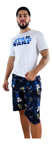 Pijama De Star Wars Caballero Short Y Camisa Comoda Y Suave