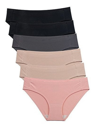 Pack De 6 Braguitas De Bikini De Malla Sin Costuras Invisibl