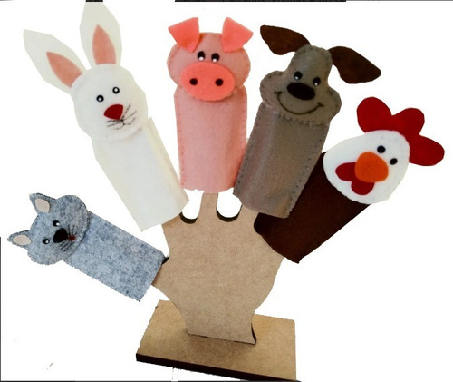 Dedoches Fazendinha Em Feltro - Kit Com 5 Personagens