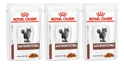 Kit 3 Unidades Wet Feline Gastro Intestinal 85g Royal Canin