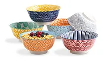 Comprar Set De 6 Tazones De Cerámica Para Cereal Y Sopa, 20oz, Color