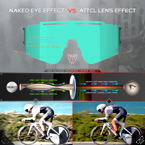 Attcl Gafas De Sol De Ciclismo De Lujo Para Hombres Y Gafas