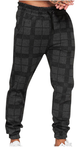 Pantalones Cuadros Cuadrados Para Hombre Impresión Digital 3 
