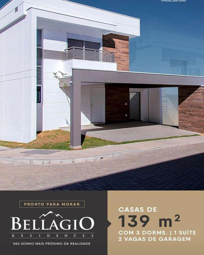 Imagem 13 de 15 de Casas Prontas Para Morar 139 M² Bellagio Residences 3 Dormitórios 1 Suíte Espaço Gourmet Integrado Cozinha Jardim Karolyne Votorantim - Ca00854 - 69579485