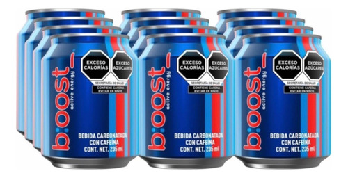 Bebida Energética Boost 12 Pzas De 235 Ml ** Envío Gratis **