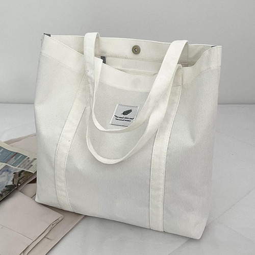 Bolso De Mano De Pana A La Moda, Bolsa De Supermercado Para
