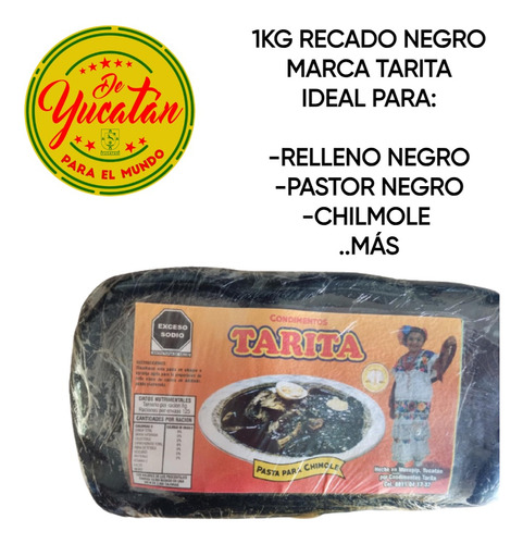 1kg Recado Negro Tarita, Relleno Negro, Pastor Negro Y Más