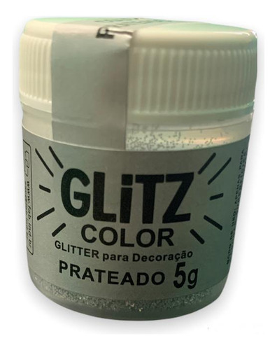 Glitter Comestível Prateado Corante Pó Para Decoração