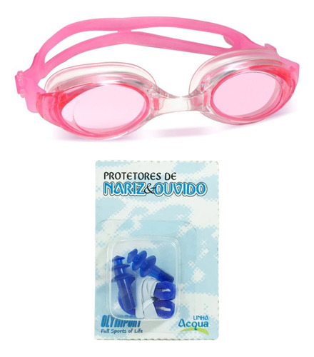 Kit Óculos De Natação Vollo Essential E Acessórios Protetor
