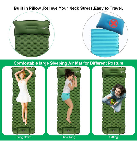 Colchoneta Inflable Ultraligera Para Acampar Y Senderismo