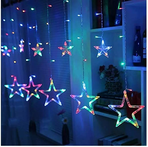 Guía De Estrellas Con Luces Led Luz Blanca Navidad A 220v