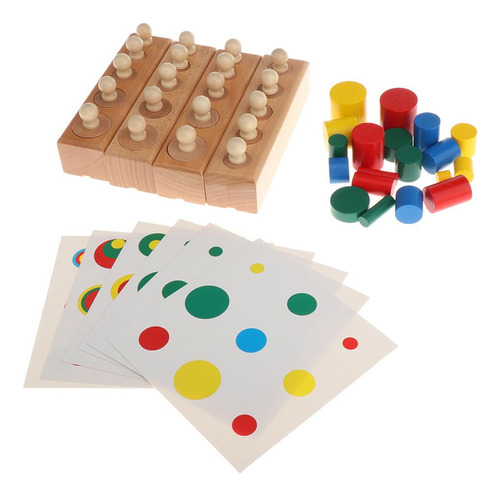 Materiales Sensoriales Montessori - Cilindros Con Tarjetas