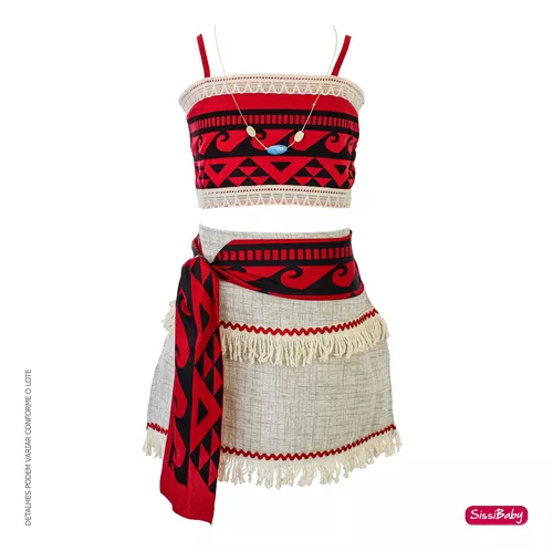 Fantasia Roupa Moana Infantil Com Colar