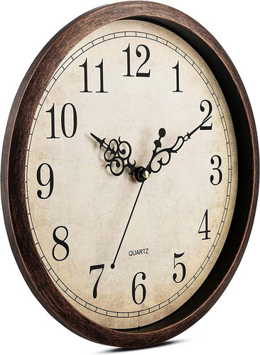 Imagen 6 de 10 de Reloj De Pared Silecioso Números Negros Pilas No Incluídas