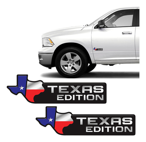 Par De Emblemas Texas Edition Ford Dodge Ram, F-250 Resinado