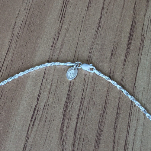 Imagen 7 de 10 de Cadena Torzal De Plata 925 De 45 Cm Diamantada Mujer Agálea